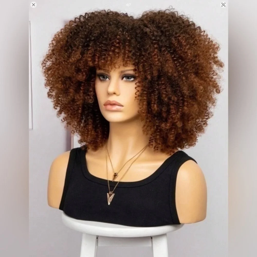 ✨NWT Afro Curly 12 Inch Synthetic Wigs Fibre Honey blonde 🍯